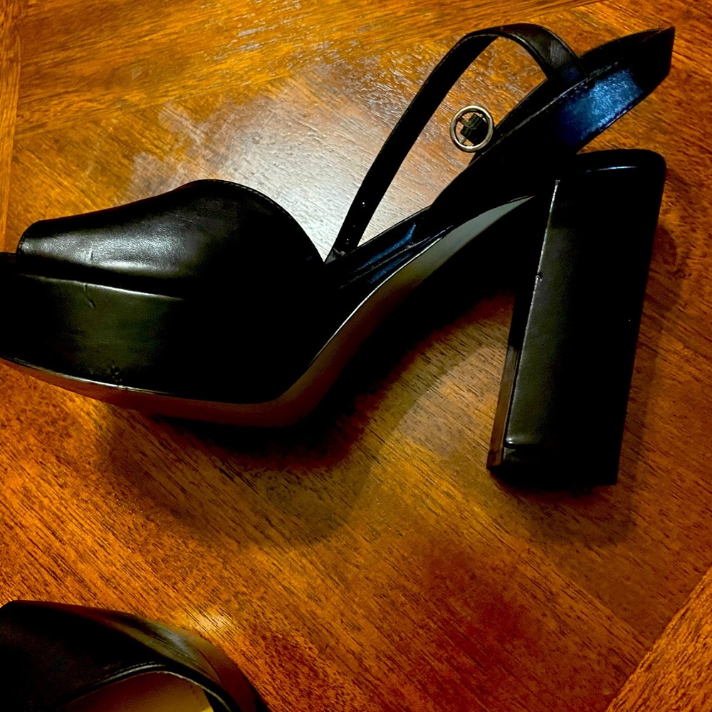 Block Heel Black Sandal